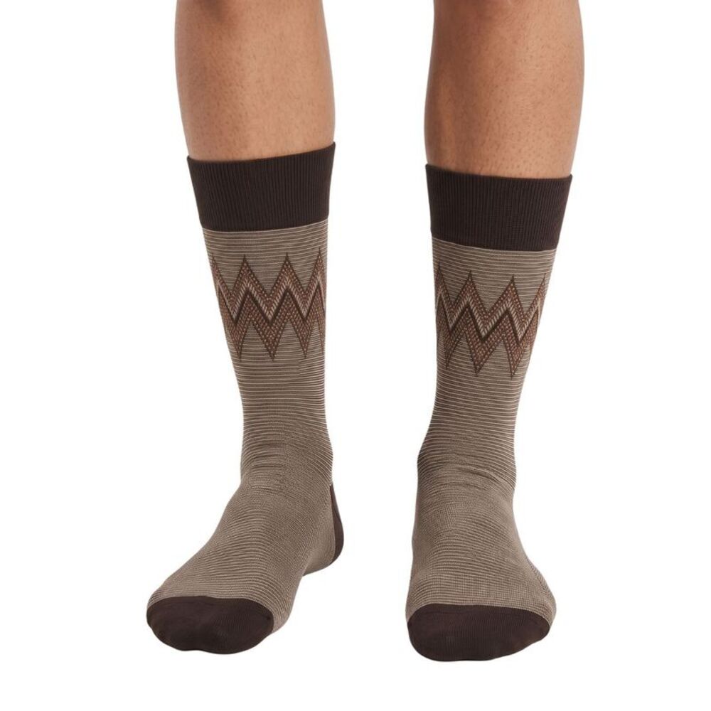 Missoni Brown Mens Neat Design Crew Socks-L